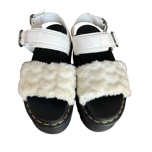 Dr Martens Voss Faux Fur Platform Sandals Chunky‎ Y2K Soft Grunge Pastel Grunge - Picture 2 of 9